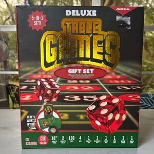 Luxe Deluxe Table Games Set - Red and Gold